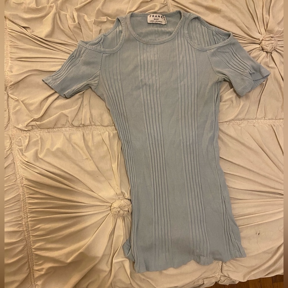 Sky Blue Frame Denim Top
